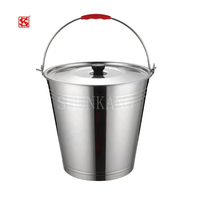 High quality cheap household stainless steel mop bucket water bucket with lid