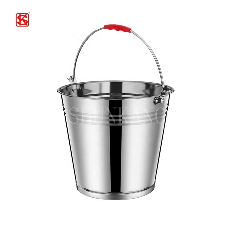 High quality cheap household stainless steel mop bucket water bucket with lid