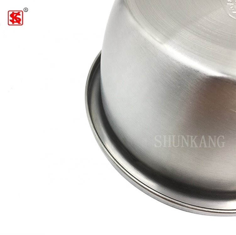 Stainless Steel Salad bowl Basin Reverse Edge Mixing Bowl Metal Salad Bowl