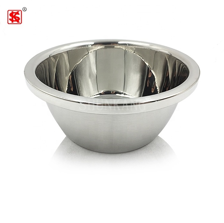 Stainless Steel Salad bowl Basin Reverse Edge Mixing Bowl Metal Salad Bowl