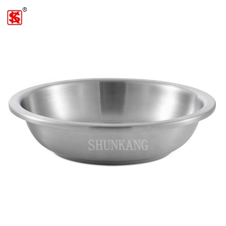 Stainless steel 304 Korean Round Serving Plate/Tray Food Grade Dinner Plate Dish