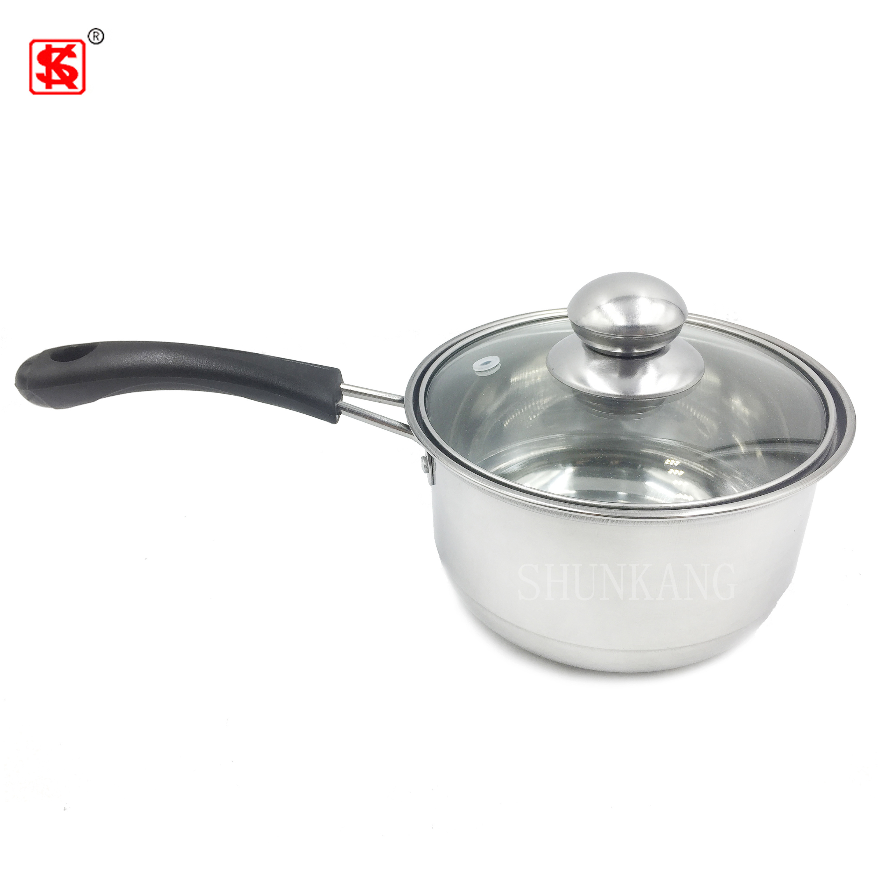 Factory Wholesaler Cheap Cookware Set Stainless Steel Saucepan Milk pot soup pot with glass lid