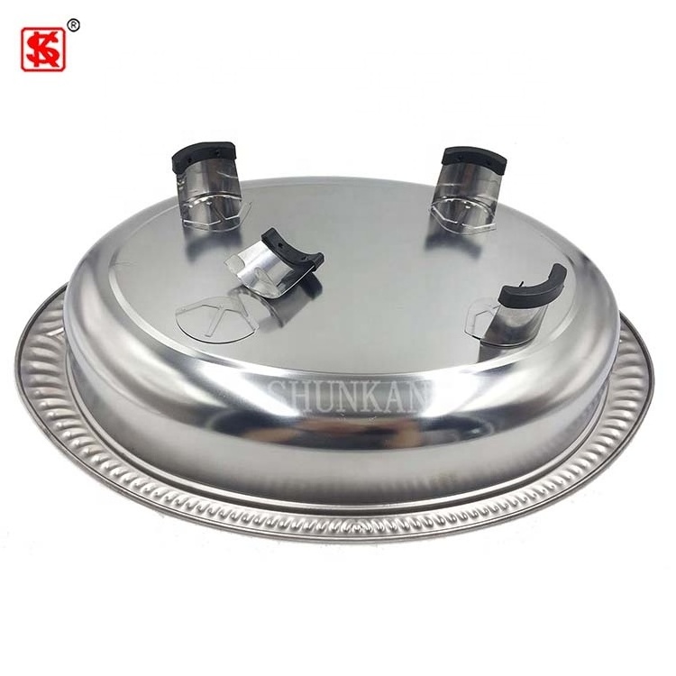 Stainless Steel Hot Pot Chafing Dish Buffet Hot Pots To Keep Food Warm With Four Legged Tray