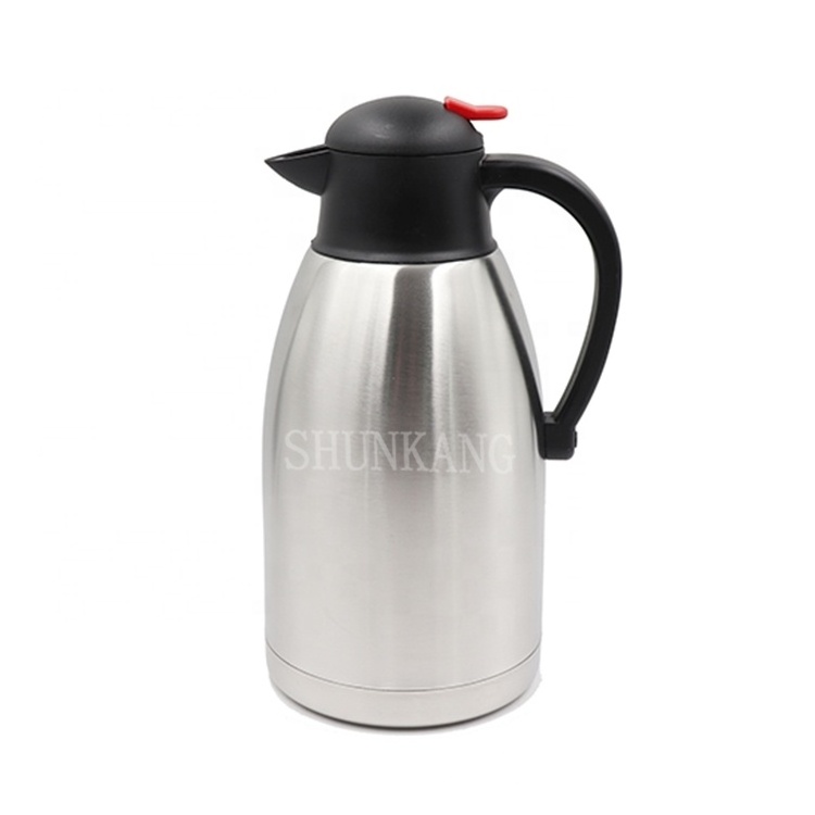 Good quality stainless Steel flask coffee pot Thermos Carafe/ Thermal jug Keep Warm 2 Liter