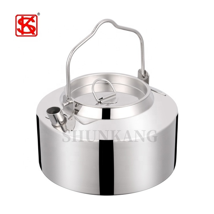 Camping Tea Kettle Outdoor Camping Portable Cooking Mini Stainless Steel Tea Kettle Pot