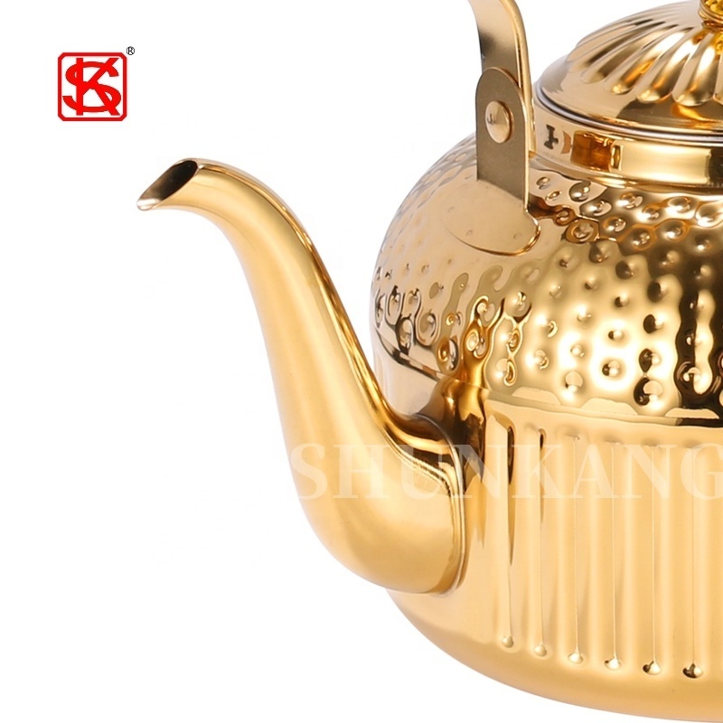 2022 New Style Rose gold Tea Coffee Kettle Stainless Steel Teapot Kettle With Strainer