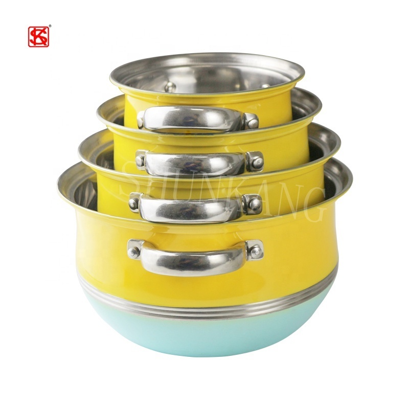 African Style Stainless Steel Kitchen Cookware Set 4 Pcs Pots/ 5 Pcs Pots Set Cooking Soup Food