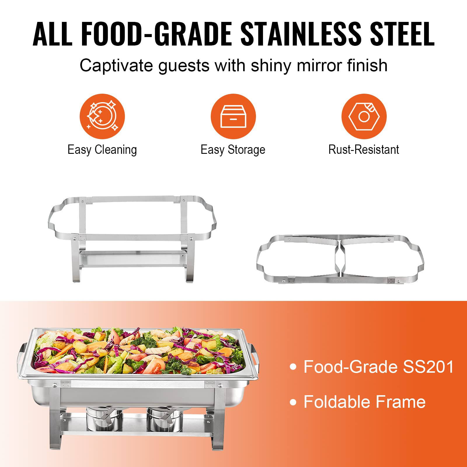 Chaffing pour cheffing dishes stainless steel buffet serving chauffandise trays, shaffing chafer dish buffet heater set warmer