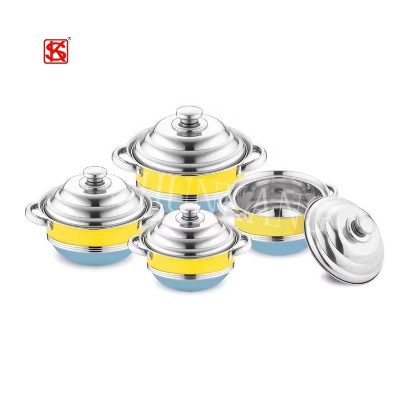 African Style Stainless Steel Kitchen Cookware Set 4 Pcs Pots/ 5 Pcs Pots Set Cooking Soup Food