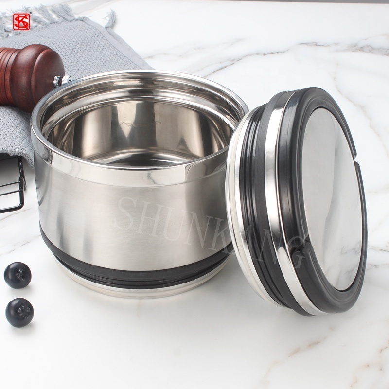 Stainless Steel 304 Vacuum Thermos Food Warmer Insulated  Lunch Box 1-4 layers Takeaway food container with handle