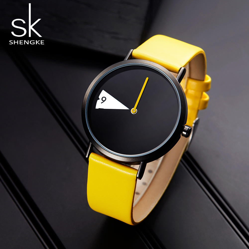 SHENGKE New fashion business casual daily young men quartz watch Style unique creative sports men simple dial woman watch