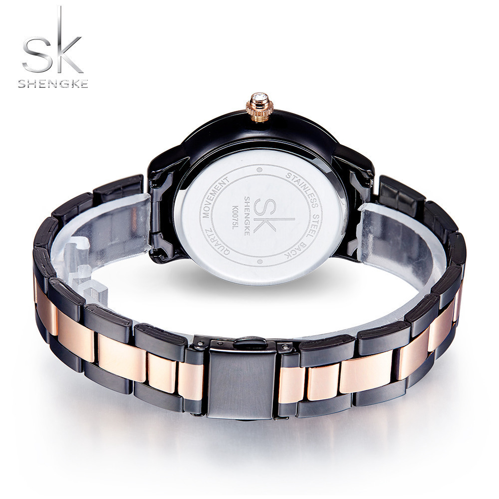 SHENGKE Luxury lady custom unique design diamond textured woman watch classic bezel chic trendy delicate shining fashion watch