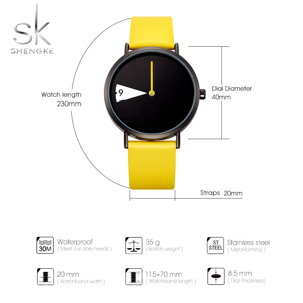 SHENGKE New fashion business casual daily young men quartz watch Style unique creative sports men simple dial woman watch