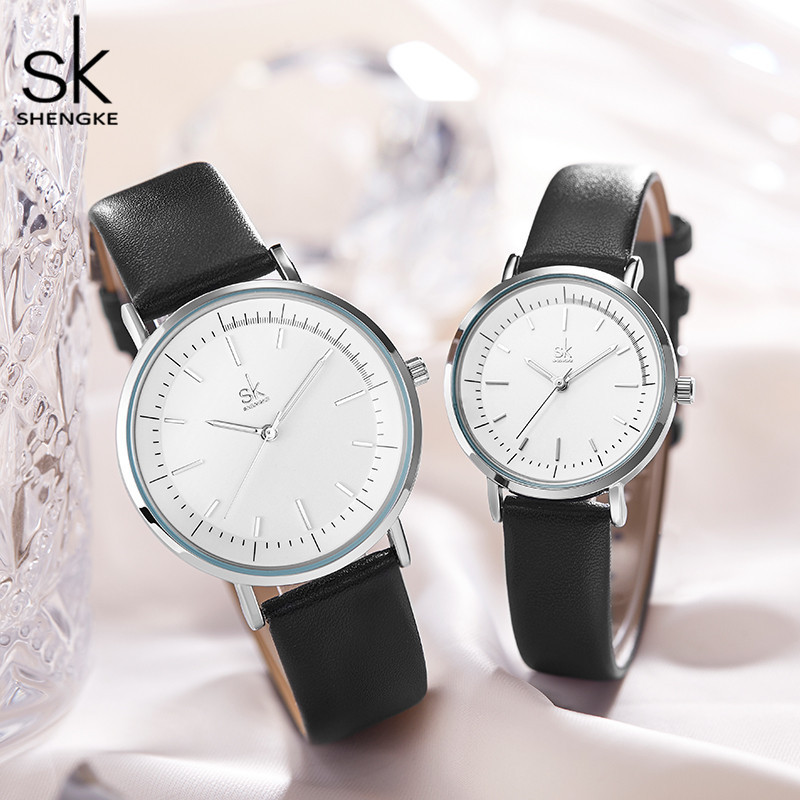 SHENGKE Pair Watches K9023 Luxury Couple Watches Women Men Lover's Watch Waterproof  Quartz Dress Business Men Clock