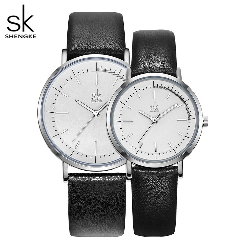 SHENGKE Pair Watches K9023 Luxury Couple Watches Women Men Lover's Watch Waterproof  Quartz Dress Business Men Clock