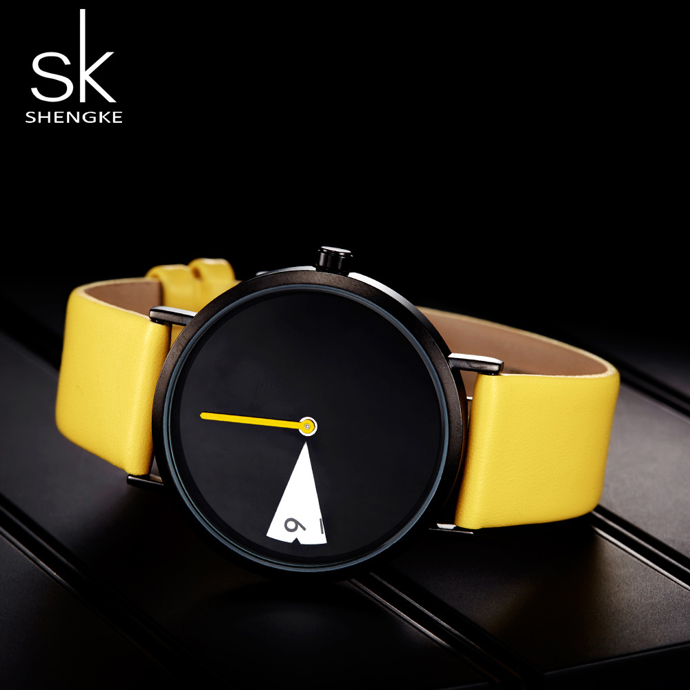 SHENGKE New fashion business casual daily young men quartz watch Style unique creative sports men simple dial woman watch