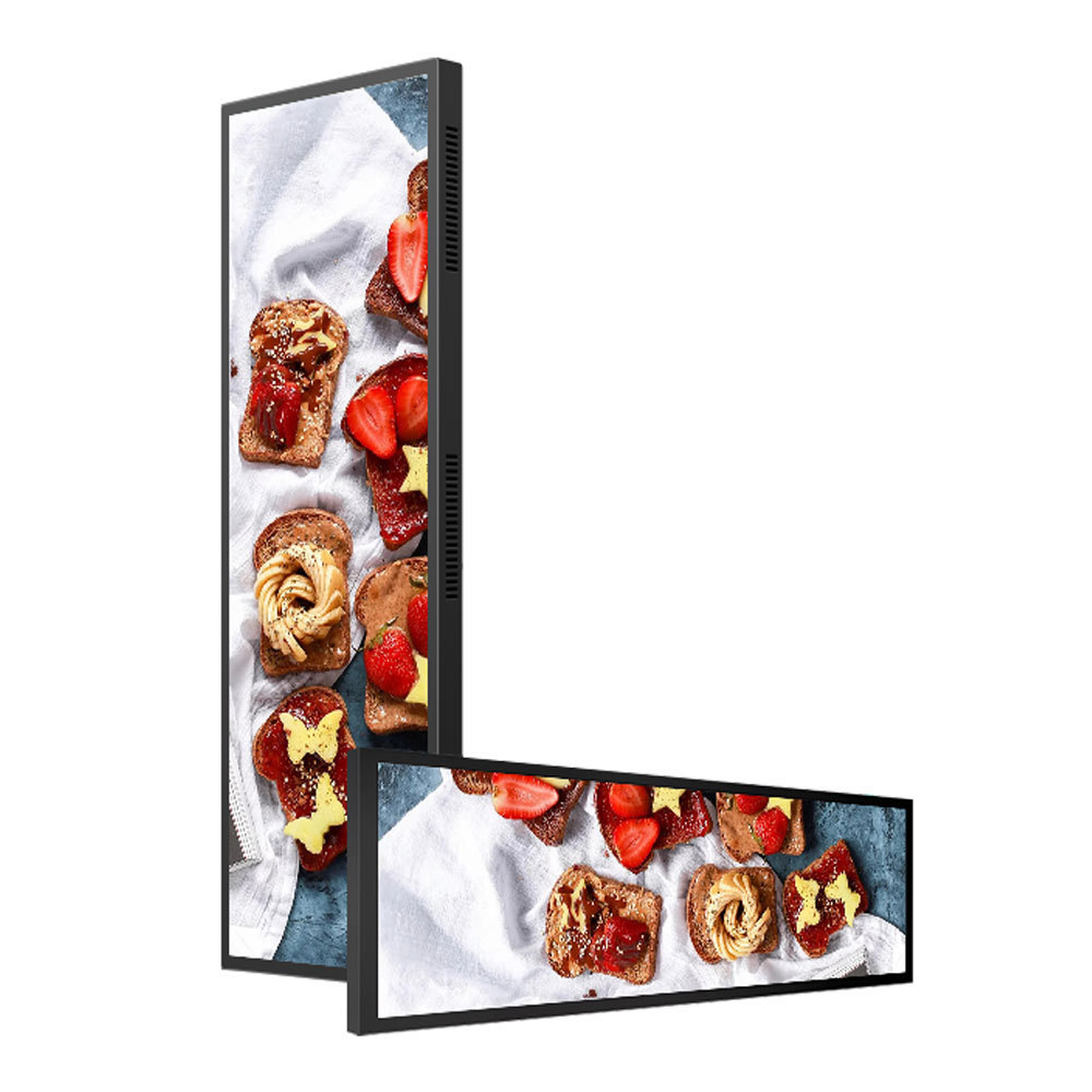 Ultra wide lcd screen stretched bar display 16.4 23.1 24 28 28.6 36 43 48 inch supermarket digital shelf edge displays