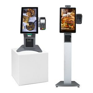 restaurant kiosk 15.6 21.5 inch full HD LCD screen free standing / countertop ordering food QSR quick serve kiosk