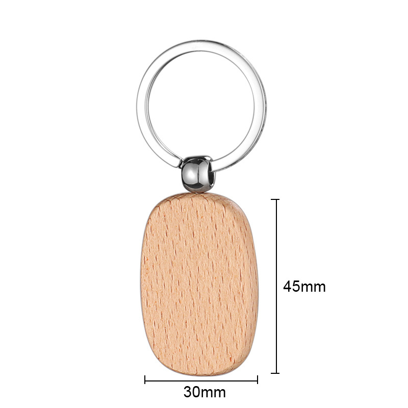 Wholesale Price Personalised Creative Wooden Laser Engraving Logo Keychain Souvenir Wood Keyring Custom Logo Wood Keychain