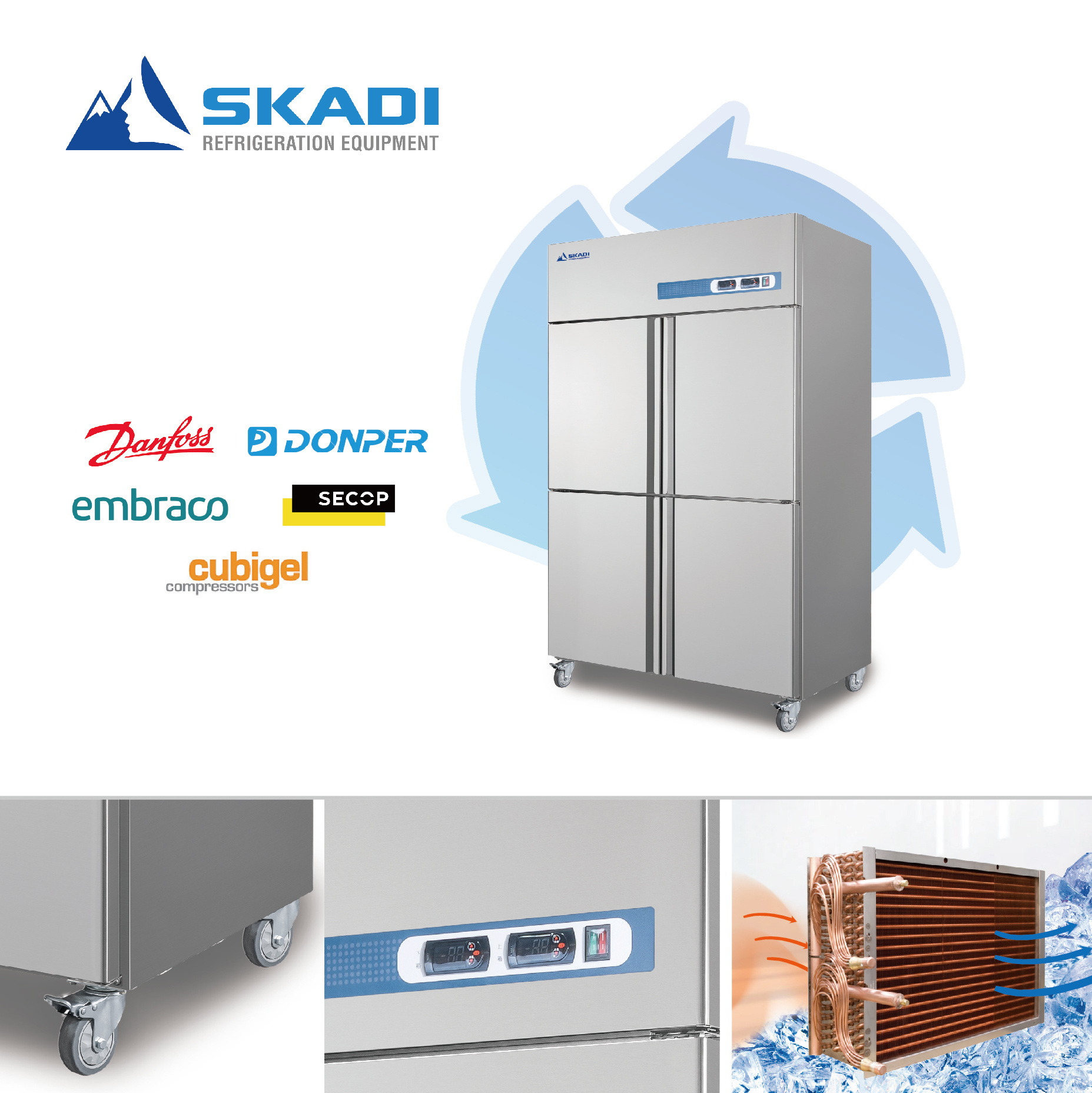 Display Open Factory Stainless Steel Freezer