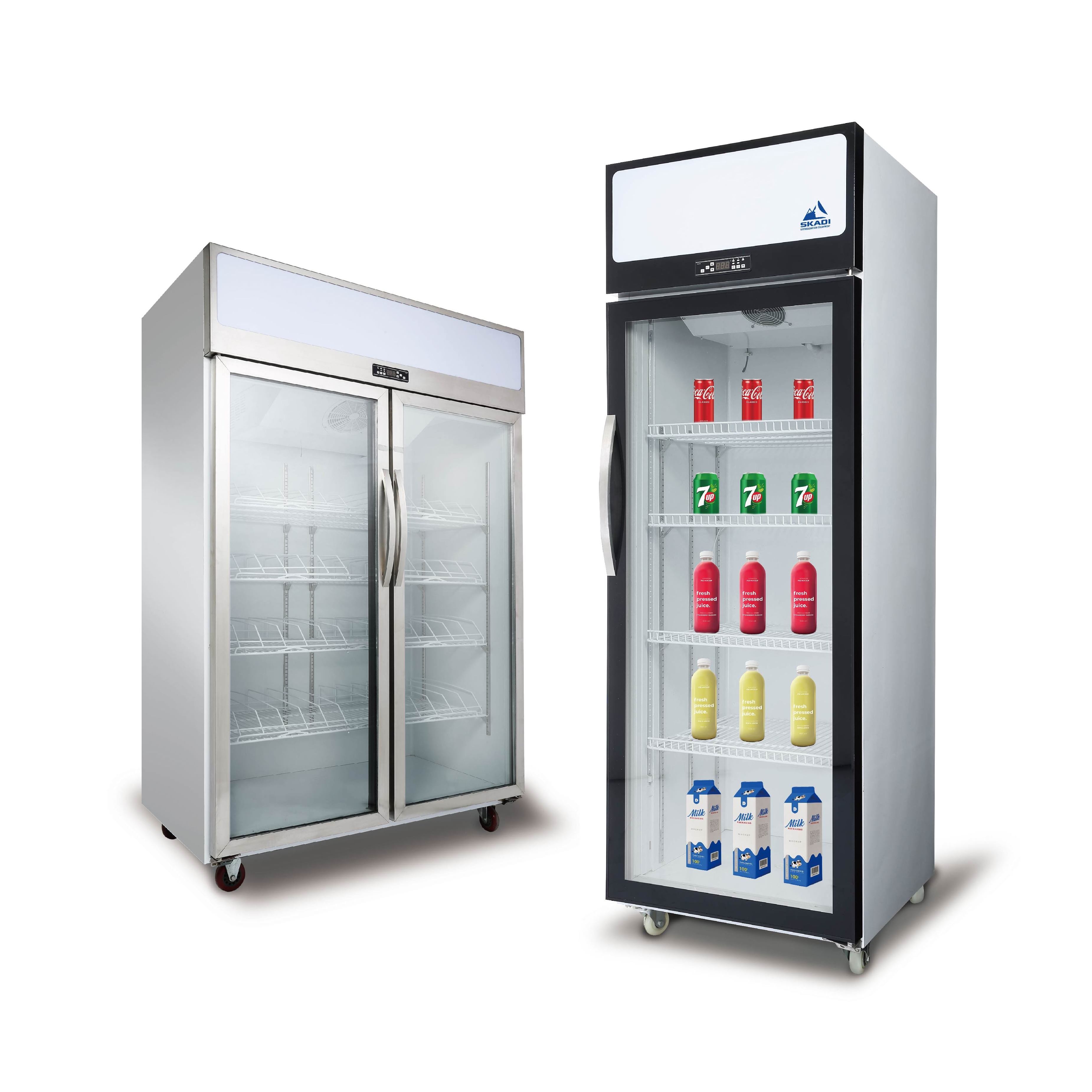 Beverage Cooler Commercial Refrigerator Upright Door Glass Refrigeration Equipment 1 Year with 2 % Spare Parts 650 X 550 X 1920