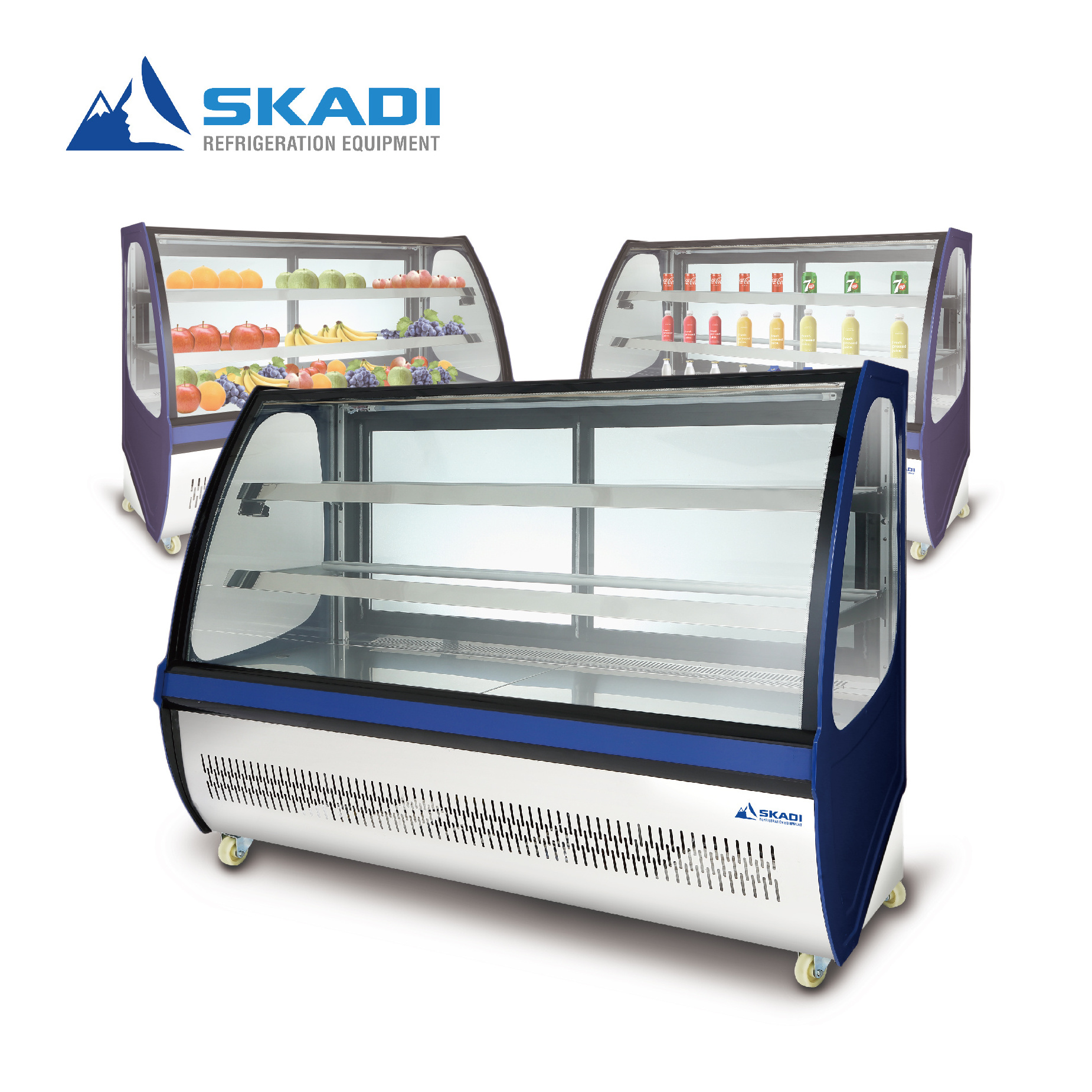 Deli refrigerator supermarket display countertop case food open for fish meat refrigeration