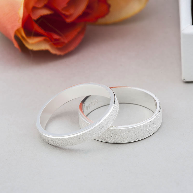 SKA latest 925 Sterling silver ring design couples jewelry White gold plated minimalist couple wedding ring set