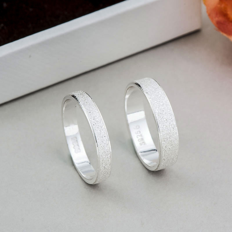 SKA latest 925 Sterling silver ring design couples jewelry White gold plated minimalist couple wedding ring set