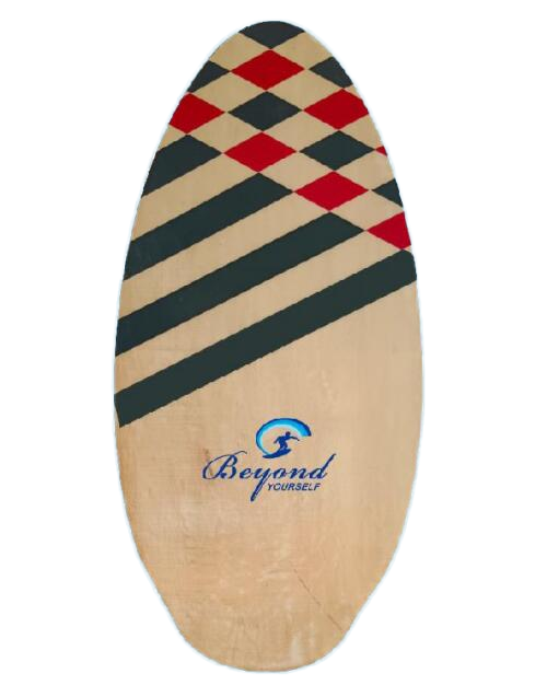 Wooden Skimboards with Colored EVA Pad Lightweight Skim Board for Beach Kids and Adults with Foam Traction