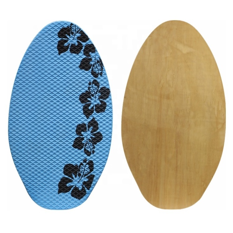 Wooden Skimboards with Colored EVA Pad Lightweight Skim Board for Beach Kids and Adults with Foam Traction