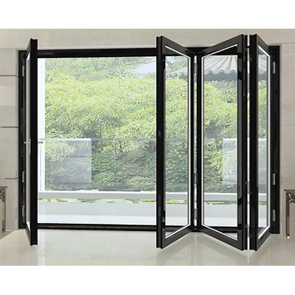 Modern Residential Factory Burglar Proof Double Glass Folding Design  Aluminium  Bi-Folding Door