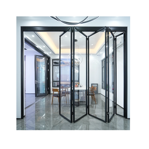 Customized Thermal Break Waterproof Modern Tempered Glass Aluminium Bifold Doors