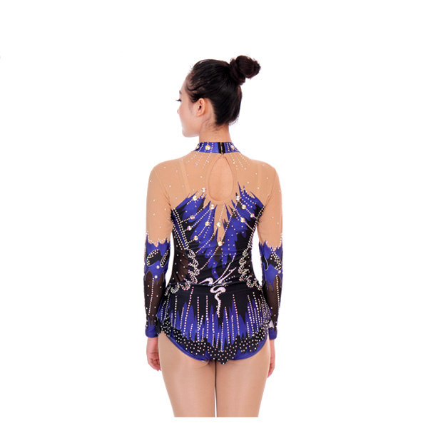 Figure Rhythmic gymnastics costumes big decorations dress peromance dance dress for women