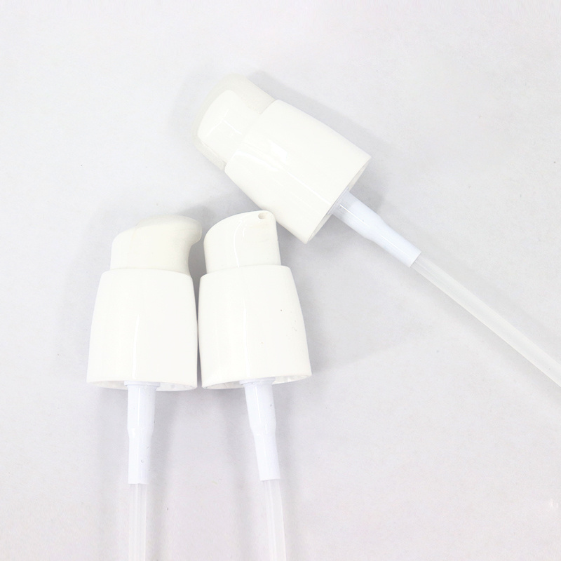 In Stock 20/410 White Screw On Lotion Pump Cap 20mm Neck Cosmetic Liquid Emulsion Bottle Pump Cap DIN 20mm