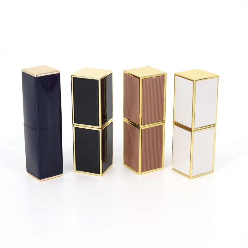 Luxury Cosmetics Packaging Refillable Lip Balm Tube Custom Empty Lipstick Tube Bulk Square Twist Up Lip Balm Containers Tube