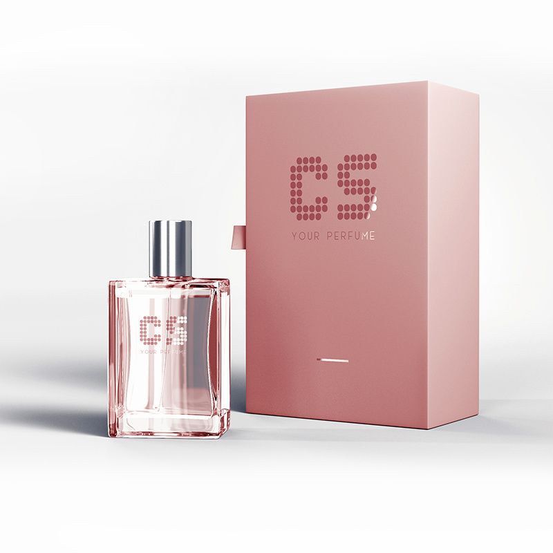 Customized Luxury Pink Square 30 ml 50ml Perfume Bottle Spray Glass Empty Perfume Fragrance Bottle With Drawer Box And Paper Bag