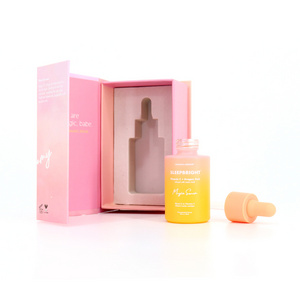 Luxury Gradient Color Frosted Dropper Bottle With Matching Gift Box Packaging 30Ml Flat Shoulder Essential Oil Serum Bottle