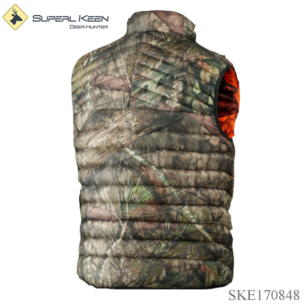 Wholesale Orange Hunting Vest Reversible Down Vest Camouflage Hunting Waistcoat