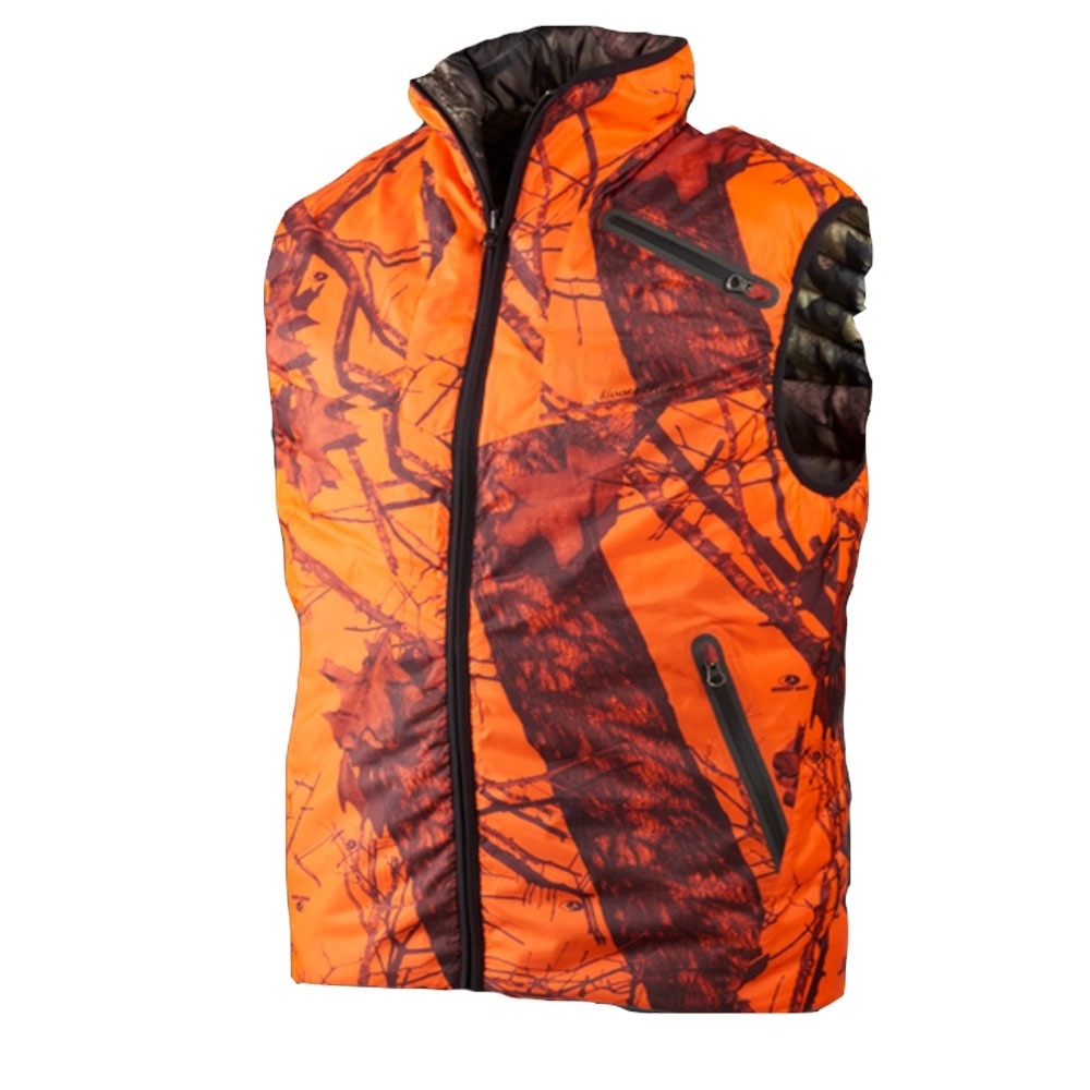 Wholesale Orange Hunting Vest Reversible Down Vest Camouflage Hunting Waistcoat