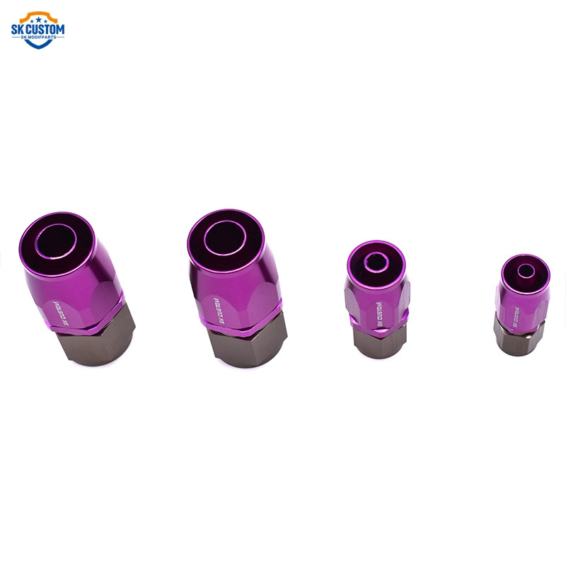 AN4 AN6 AN8 AN10 AN12 AN16 Straight Aluminum Purple Oil Fuel Line Hose End Swivel An Fitting