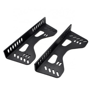 Universal Aluminum Black Seat Side L Shape Bracket Mount For Bucket Racing Seat No Logo