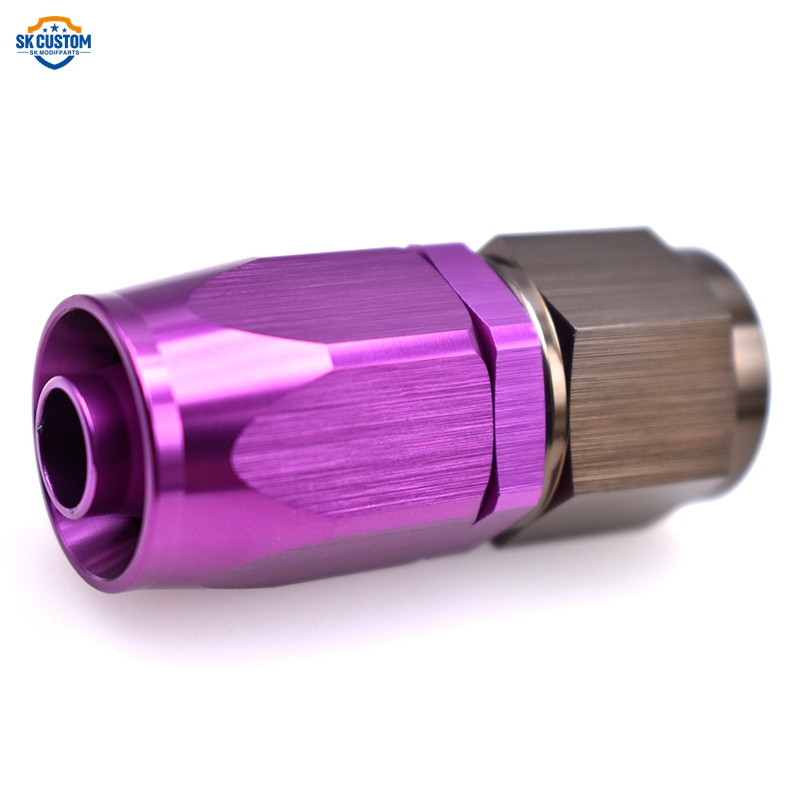 AN4 AN6 AN8 AN10 AN12 AN16 Straight Aluminum Purple Oil Fuel Line Hose End Swivel An Fitting