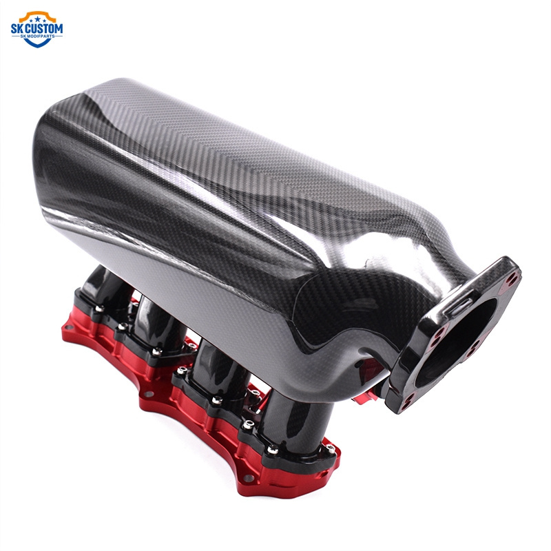 SK CUSTOM 80mm Throttle Body Real Carbon Fiber Intake Manifold For Honda K20 K24 Engine