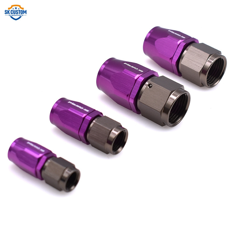 AN4 AN6 AN8 AN10 AN12 AN16 Straight Aluminum Purple Oil Fuel Line Hose End Swivel An Fitting