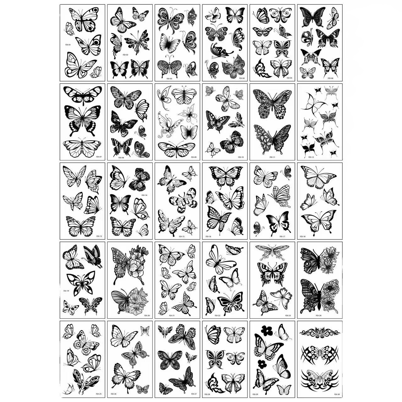 Fashion Colorful Butterfly High Quality Tattoo New Waterproof  Tattoo Sticker Body face neck Shoulder nail art nail sticker