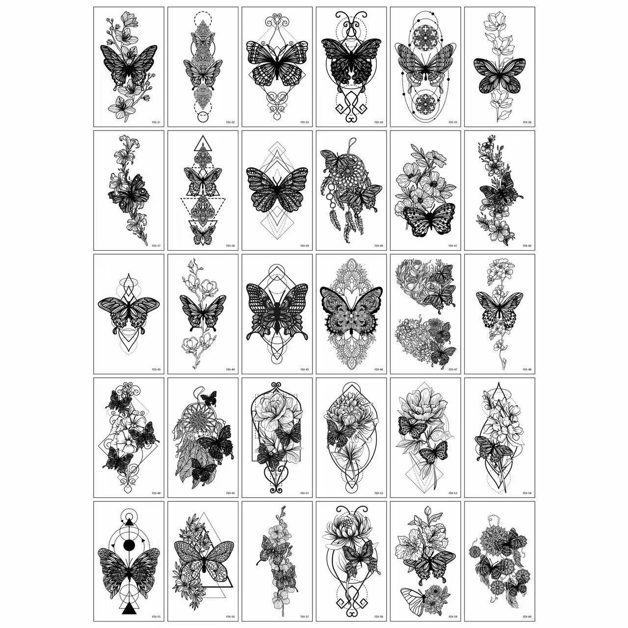 Fashion Colorful Butterfly High Quality Tattoo New Waterproof  Tattoo Sticker Body face neck Shoulder nail art nail sticker