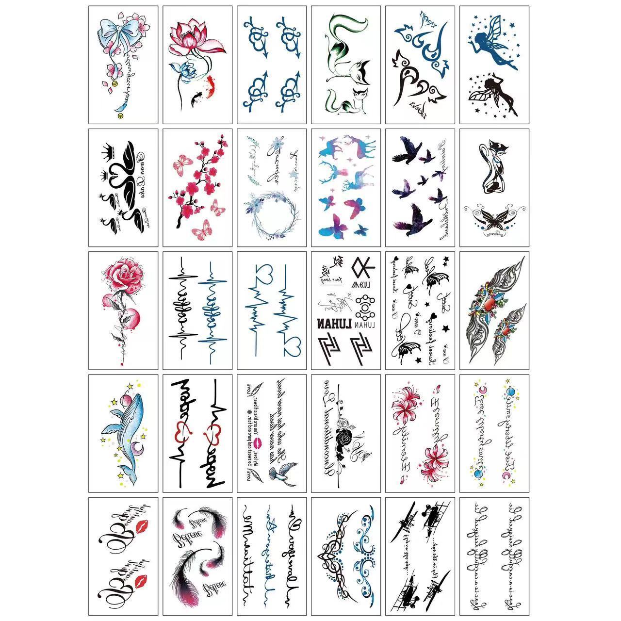 Fashion Colorful Butterfly High Quality Tattoo New Waterproof  Tattoo Sticker Body face neck Shoulder nail art nail sticker