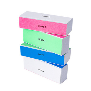 Nail supplies professional nail file manicure buffer sanding block colorful nail buffer block with 4 sided buffers