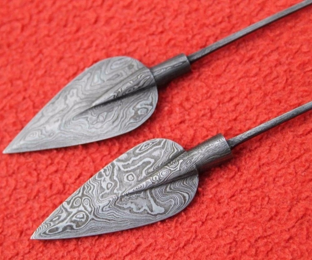 metal blades arrow heads damascus steel harrow head tips bow and arrow