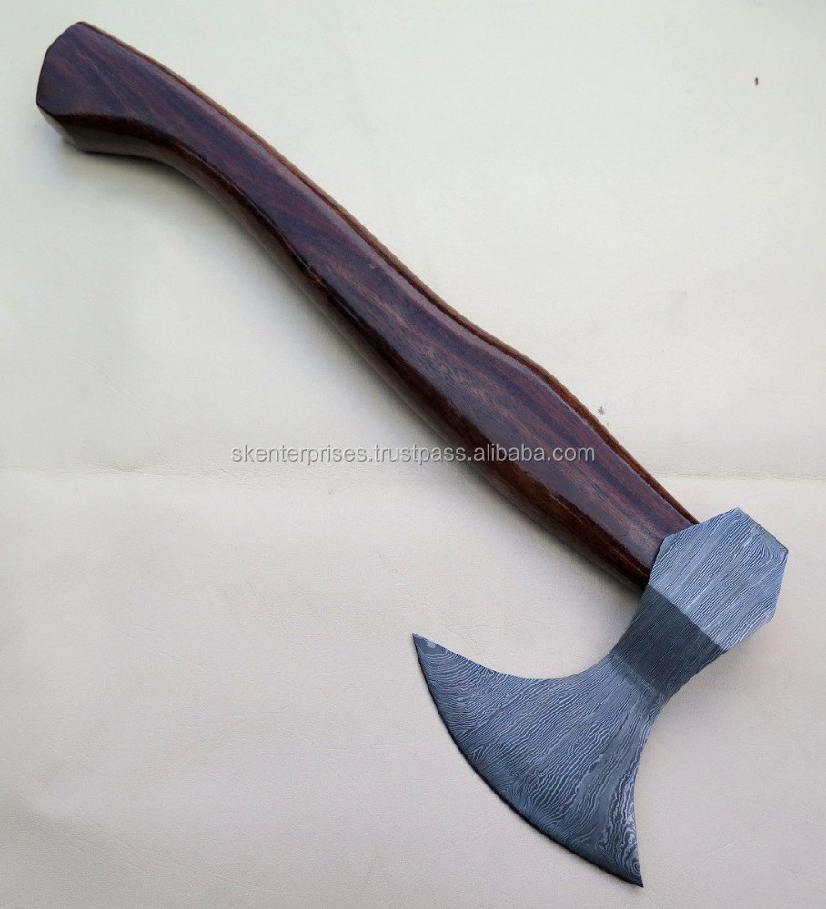 hand made damascus steel hatched axe